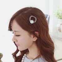 韩国饰品代购 正品保证 花朵名媛环形气质发饰发夹头饰边夹顶夹