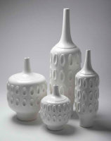 简约现代细口长颈白色陶瓷花瓶 家居样板房装饰摆件饰品乔迁礼品