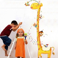 【天天特价】长颈鹿身高贴 健康可移除 儿童房装饰身高贴 卡通