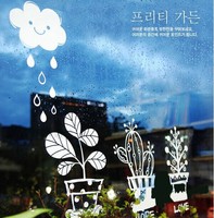 漂亮的小花圃/新品DIY韩国窗花贴/橱窗玻璃贴/墙贴纸装饰点缀014