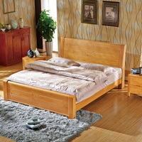 实木床 进口榉木 1.8米双人床 全实木板材 零甲醛 特价包邮
