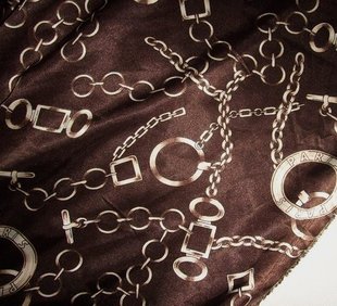深咖啡欧美奢华风格链 色丁缎布料仿缎布料(宽幅120CM，18元/米)