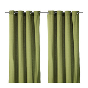 南京无锡宜家家居代购IKEA马瑞姆窗帘2幅绿色专业正品保证 棉质