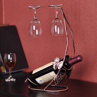 创意简约红酒高脚杯架时尚欧式摆件酒吧西餐厅不同铁艺工艺品摆设