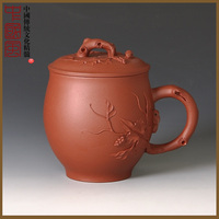 陶醉 宜兴正品紫砂杯子茶壶办公室陶瓷功夫茶具全手工 松鼠葡萄杯