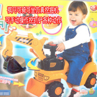 正品祺月大号儿童挖掘机可坐可骑挖土机工程车挖机玩具 铲车 钩机