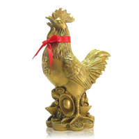 玄友 风水金鸡装饰品开光铜鸡摆件十二生肖鸡摆设纯铜公鸡工艺品