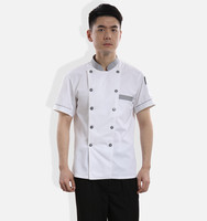 2015新款短袖厨师工作服 厨师服餐厅制服 酒店工作服后厨工服