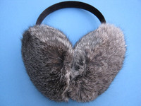 烟灰色真皮兔毛耳套护耳罩真毛獭兔男女冬季可爱耳暖耳捂超大护耳