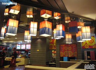 韩国吊灯现代简约餐厅吊灯 咖啡馆拉丝灯罩吊灯 韩式餐馆吊灯