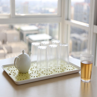 包邮时代良品塑料水果沥水托盘创意果盘 茶杯架杯托玻璃水杯架