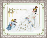 精准印花十字绣套件金童玉女免画格非贴钻结婚十字绣新款婚礼包邮