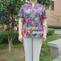 2013年母亲节丝绸短袖上衣 中老年立领衬衫 夏季香云纱女装上装