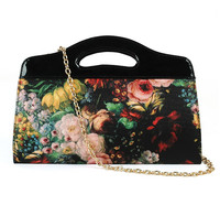 包袋包邮2014夏季新款女包复古油画包花朵单肩斜挎包百搭通勤小包