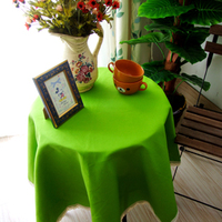 北欧韩式风格布艺餐桌布圆形茶几布台布圆桌布纯色果绿色 可定做