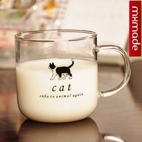 手工无铅耐热玻璃杯 可爱动物茶杯水杯牛奶杯果汁杯咖啡杯300ml