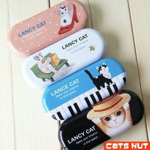 CATSHUT-韩国文具猫咪 卡通眼镜盒铅笔盒文具盒 满50元 包邮！