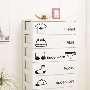 艾菲时尚卧室衣柜家具韩式装饰贴画衣物收纳归类标识墙贴纸WS025