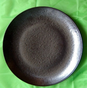 上世纪70年代博山美陶生产的雨点釉大盘  直径40厘米