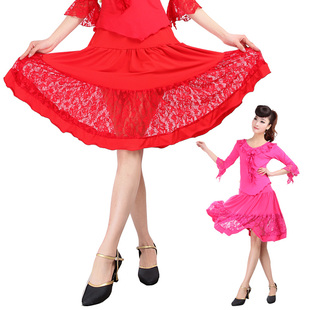 硕宇 广场舞服装套装 新款拉丁舞演出服舞蹈比赛表演服女式蕾丝裙