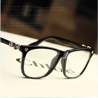 正品韩版大框克罗心黑眼镜框时尚男女士平光镜 可配近视眼镜框架