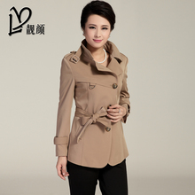 2013春秋装新品 OL通勤韩版腰带单排扣短款风衣女 长袖女式外套