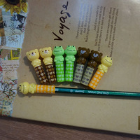 得力 铅笔套/得力铅笔帽 韩版塑料铅笔套学生用品卡通铅笔套6个