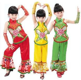 六一新款儿童民族舞蹈演出服装幼儿表演服 女童汉族秧歌舞表演服