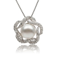 瑞蒂娅 超奢华10-11mm珍珠 花形纯银吊坠 正品无暇 精品