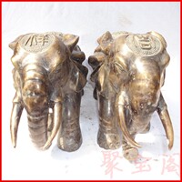 仿古纯铜大象摆件招财吸水铜器象一对大号吉祥如意工艺品商务礼品