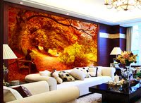 大型壁画秋天树林风景客厅影视背景沙发墙欧式儿童房油画壁纸墙纸