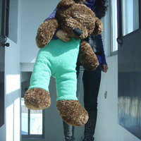 毛绒玩具公仔90厘米泰迪大抱熊娃娃毛线背带裤 深棕色大狗熊生日