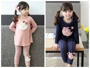 2015韩版童装|可爱小熊儿童套装（2件套装）H1533