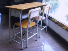 可订制单、双人学生课桌椅 培训班课桌椅 学校课桌椅
