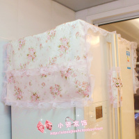 粉色蕾丝冰箱罩 粉色玫瑰冰箱防尘罩冰箱巾冰箱盖布 单/双开门