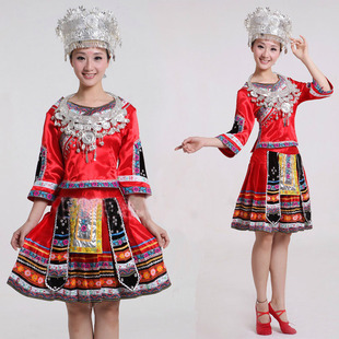 云南少数民族彝族苗族瑶族僮族舞蹈演出服装舞台歌舞表演服饰女装