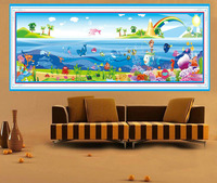 新款DIY钻石画5D客厅海底世界儿童客厅卡通圆钻非十字绣丝带绣