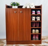 鸿畅 韩式简约现代大容量简易鞋柜 对开门颗粒人造板高鞋柜