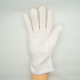优质出口英国胶点防滑纯棉白色礼仪手套全棉布劳保开车司机手套