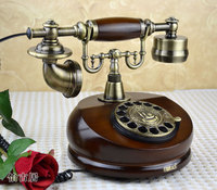 热销实木金属铃声美国老式电话机座机经典创意复古欧式仿古电话机