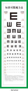 标准对数视力表 挂图 标贴 视力表贴纸 自带背胶 标贴 贴画SCH52