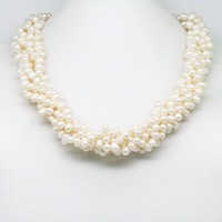 多层珍珠项链 白色4-5mm 淡水珍珠 捆绑项链 搭配婚礼