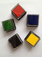 12色套装彩色印泥海绵环保小印台DIY可爱儿童手指画创意印章伴侣