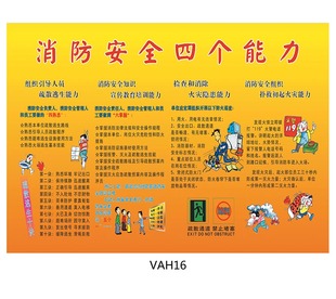 消防安全挂图 海报 宣传标语 消防安全四个能力 宣传画 贴画VAH16