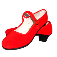 15#正大红色黑色绒布鞋子秧歌舞蹈鞋云南民族布鞋北京布鞋特价