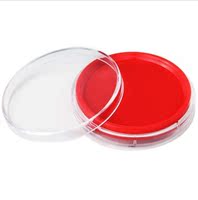 得力(Deli) 圆型速干印台 原子印油印泥红色印台9863红 财务用印