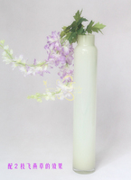 时尚现代欧式圆柱白色透明玻璃客厅落地简约花瓶摆件广东包邮
