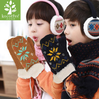 韩国kk树婴儿加厚羊羔绒加厚宝宝手套小孩秋冬款潮版儿童手套