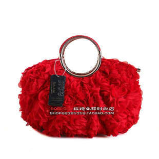 正品新款 贝蒂安妮 8828大红蕾丝花朵包韩版手提时尚女包