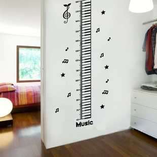 优美墙贴 量身高墙贴 钢琴音乐教室身高贴1.8米成人身高尺音符儿